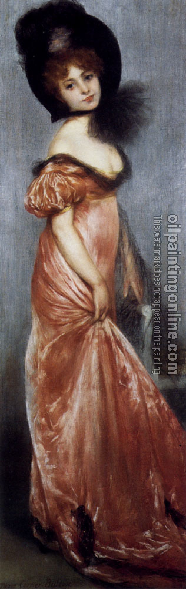 Pierre Carrier-Belleuse - Young Girl In A Pink Dress